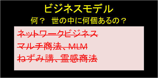 ビジネスモデルとは（ネットワークビジネスやマルチ商法など詐欺商法を除く）